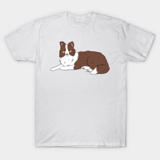 Cute cartoon brown border collie dog T-Shirt